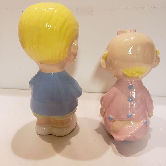 Vintage handcrafted ceramic Baby Schroder & Baby Sally Brown Peanuts characters - Picture 3 of 4